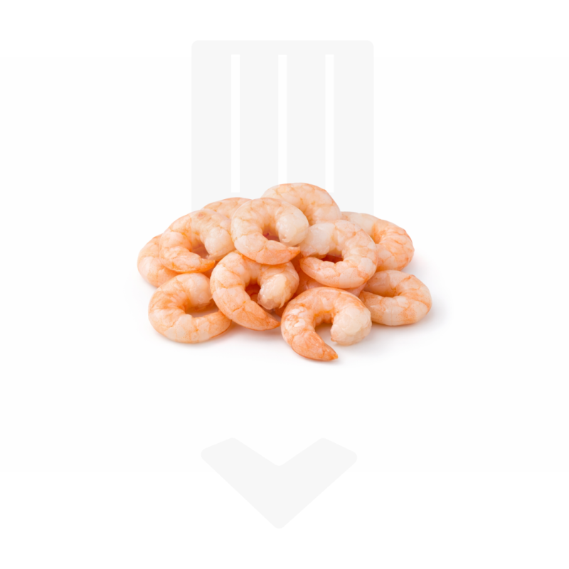 Queues de crevettes cuites et décortiquées