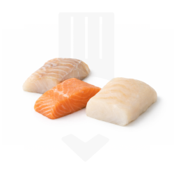 Trio de cabillaud, de colin et de saumon IQF