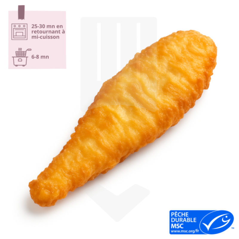 Filet de cabillaud avec pâte Fish & chip surgelé IQF