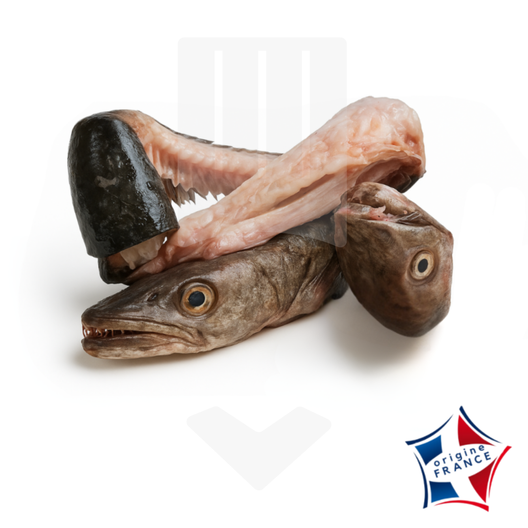 Arêtes et têtes de merlan et d'églefin sans viscères