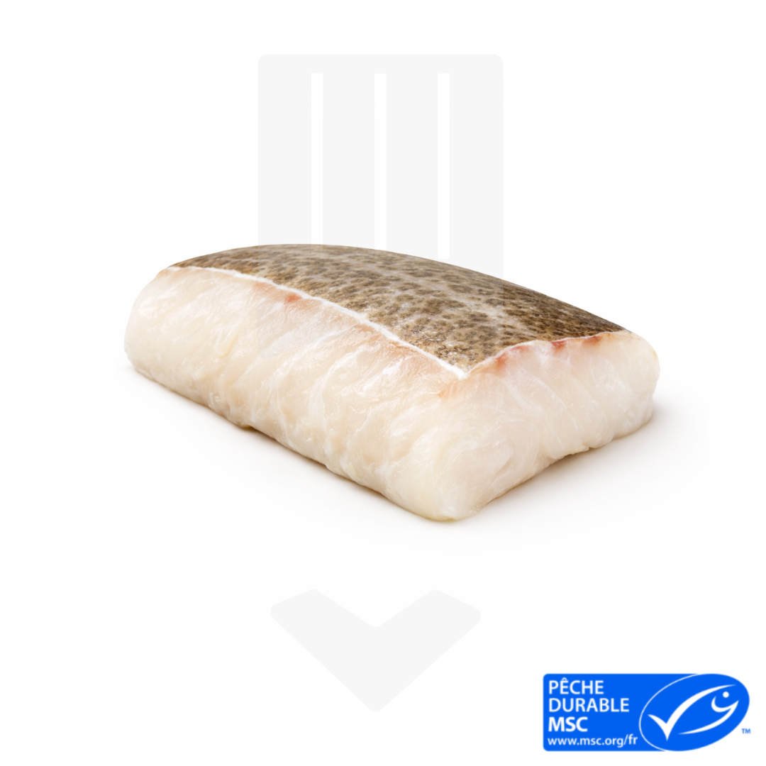 Dos de cabillaud nature avec peau surgelé IQF