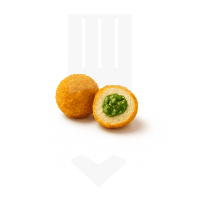 Mini mozzarella panée coeur pesto basilic 20gr
