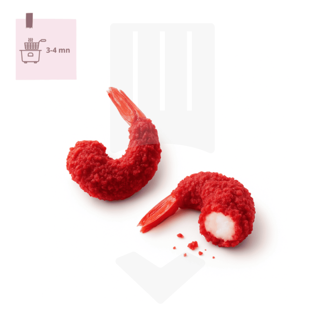 Queues de crevettes Panko rouges, crues et surgelées IQF