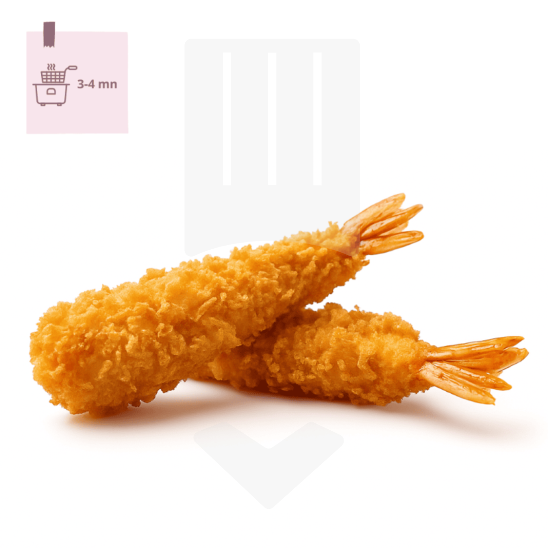 Queues de crevettes panées Panko crues