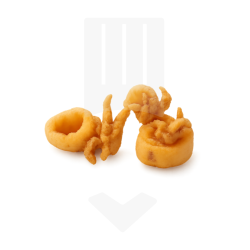 Calamars légèrement farinés et pré frits surgelés