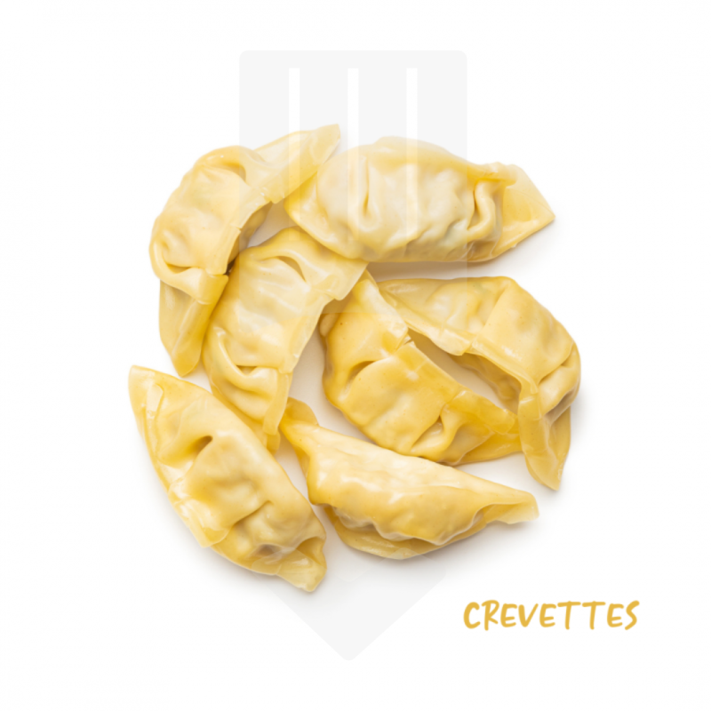 Bouchées de croissant de gyozas crevettes