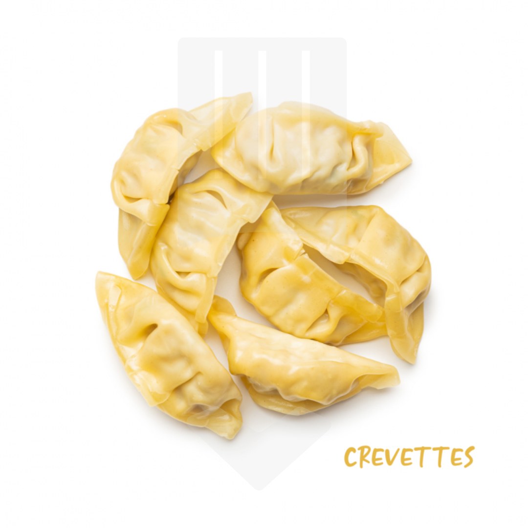 Bouchées de croissant de gyozas crevettes