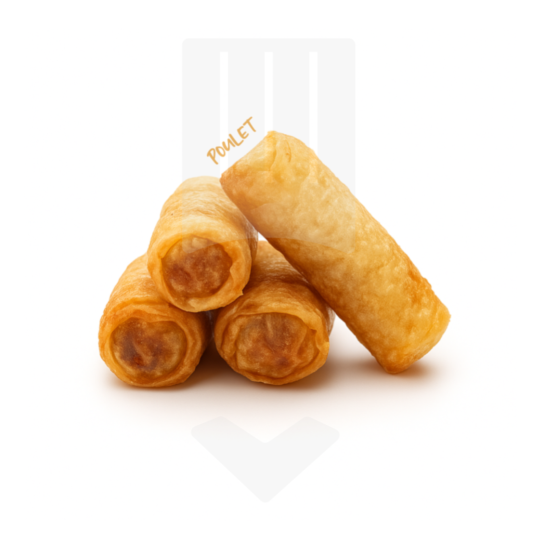 Nems vietnamiens frits et fourrés au poulet surgelés