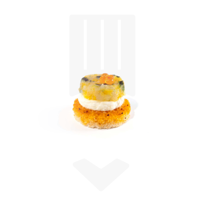 Pièces cocktails salées : tartare de cabillaud 10gr