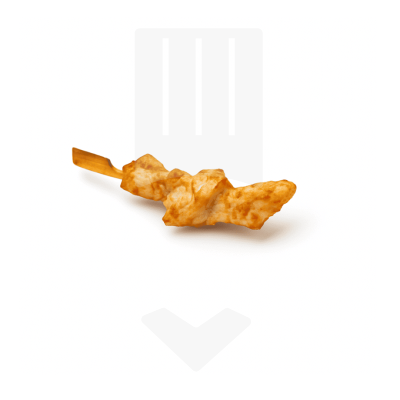 Mini brochette de poulet cuit et nature +/- 15gr