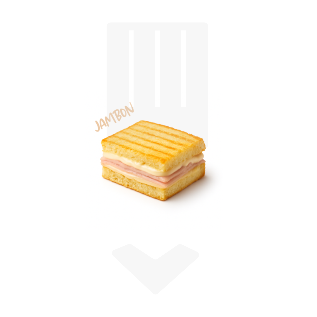 Mini croque-monsieur jambon emmental 12gr