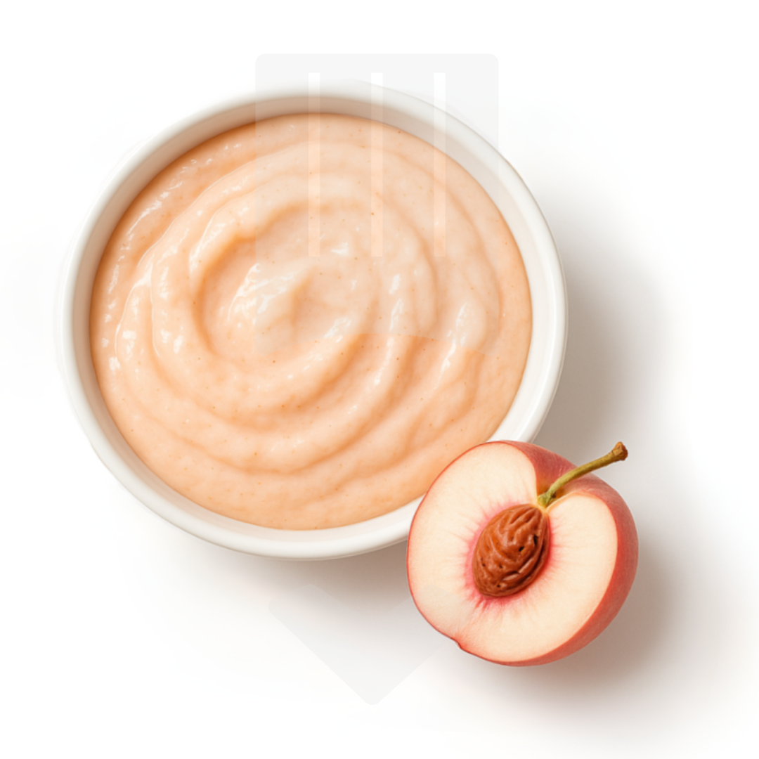 Purée surgelée pêche blanche à l'aspect rosé
