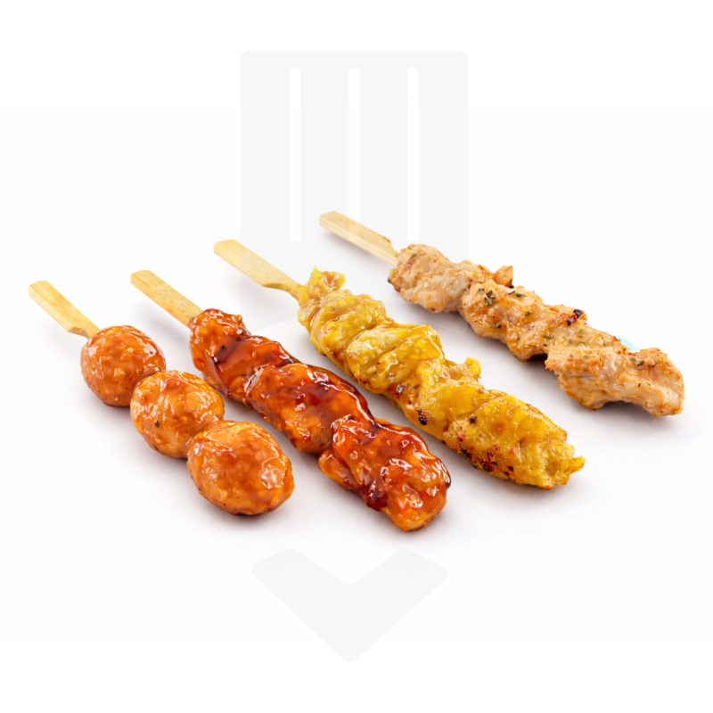 Assortiment 4 recettes brochettes de poulet