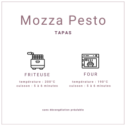 Mini mozzarella panée coeur pesto basilic 20gr