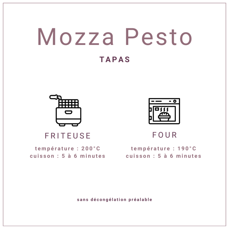 Mini mozzarella panée coeur pesto basilic 20gr