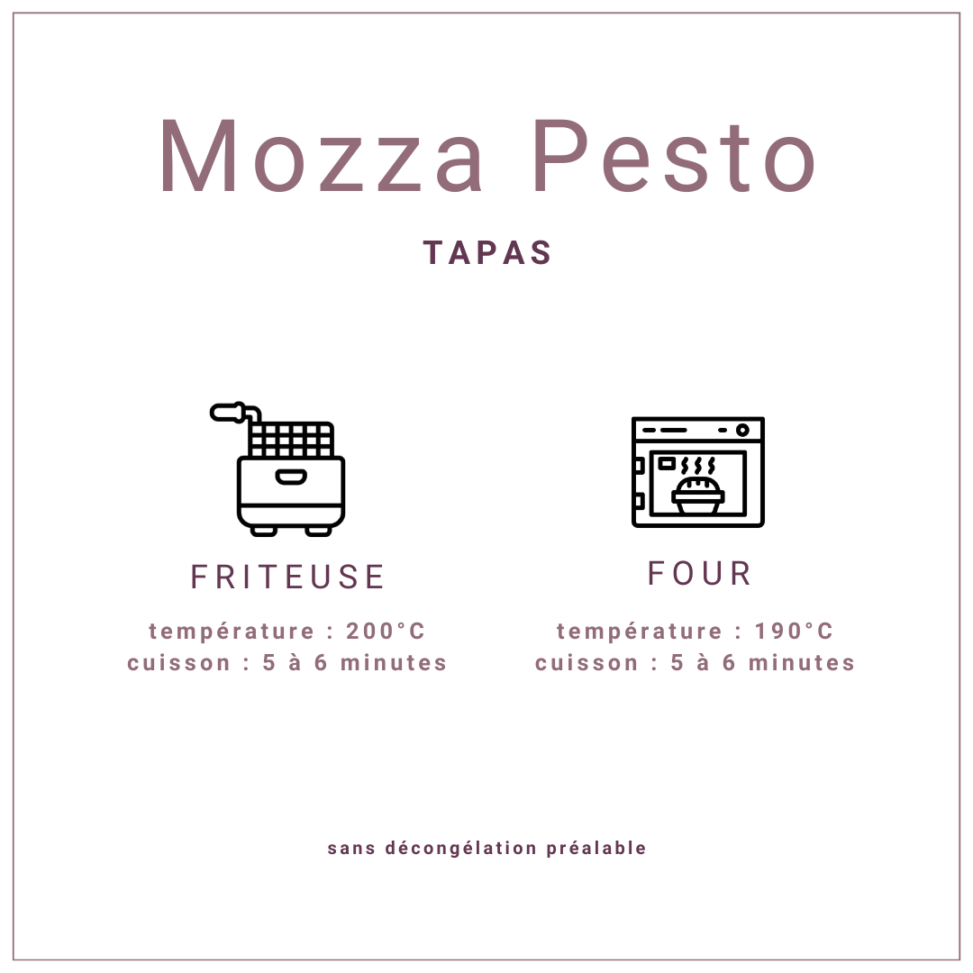 Mini mozzarella panée coeur pesto basilic 20gr