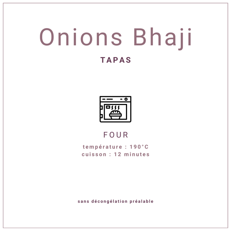 Onions Bhaji pré frits de Orien Bites, surgelés IQF