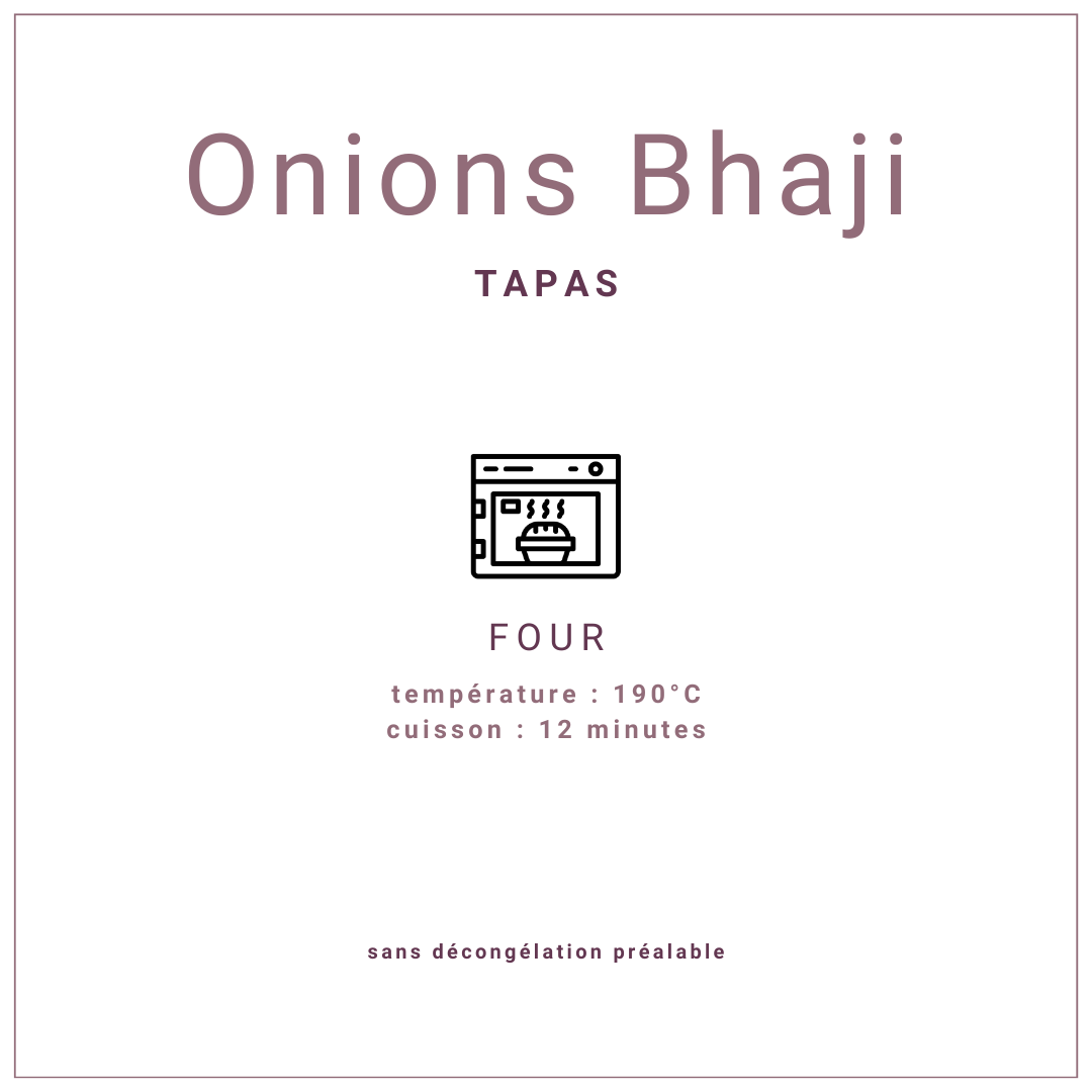 Onions Bhaji pré frits de Orien Bites, surgelés IQF