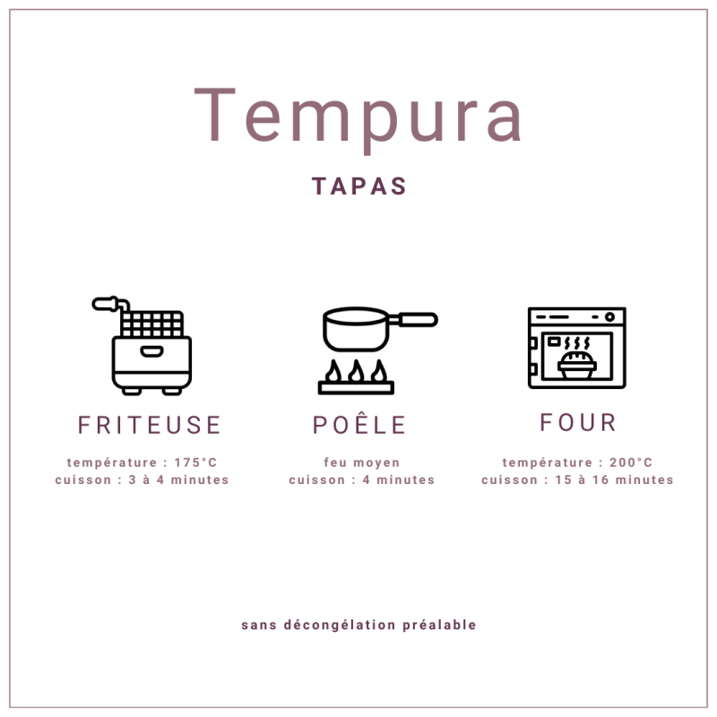 Tempura de légumes grillés et surgelés