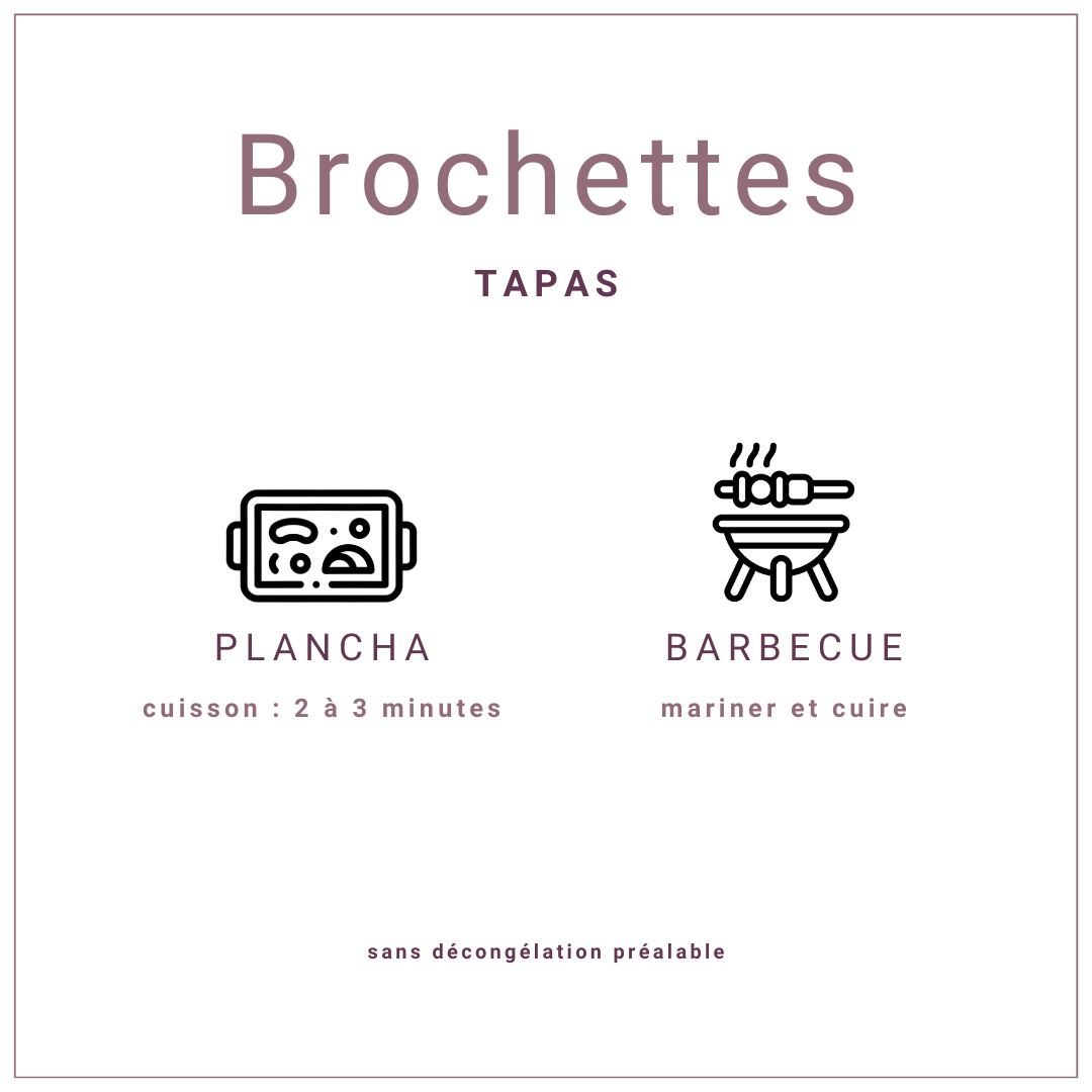 Mini brochette de queue de crevette décortiquée