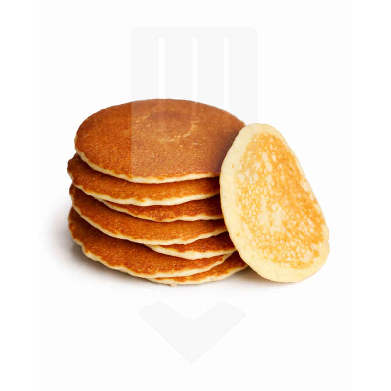 Pancake au beurre rond sucré, cuit et surgelé