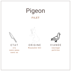 Filet de pigeon sans peau surgelé 55gr | Grossiste Alimentaire