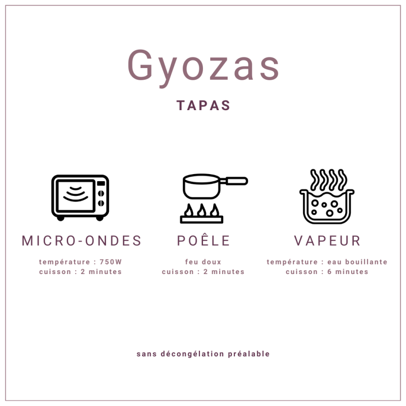 Bouchées surgelées de croissants de gyozas au poulet