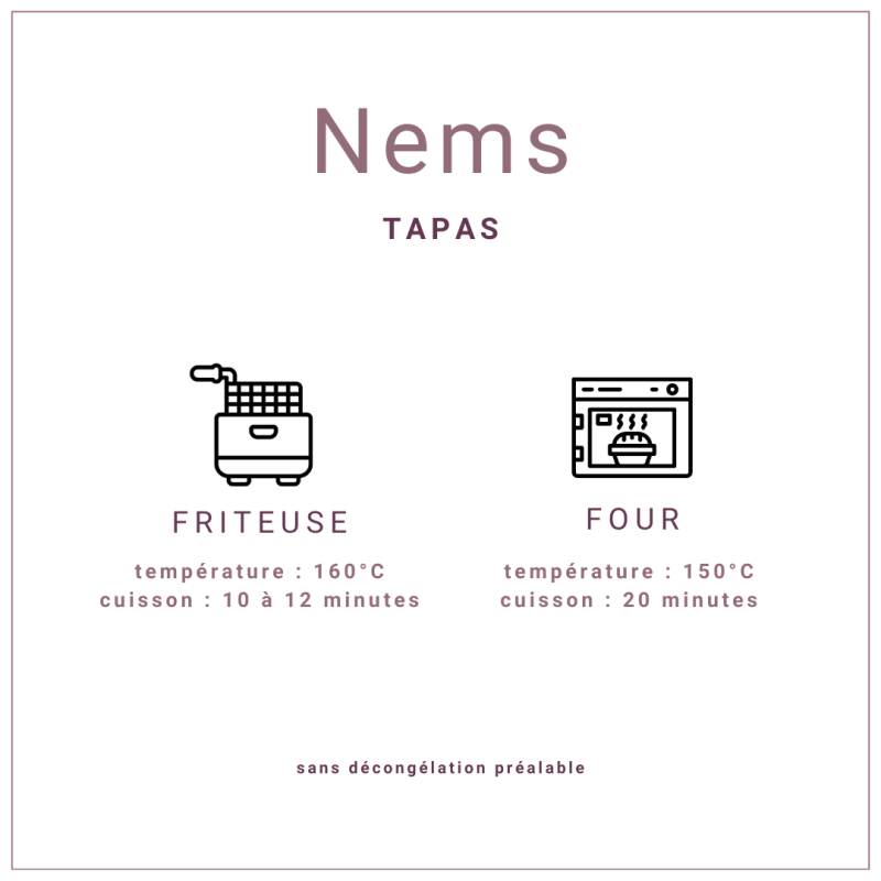 Nems vietnamiens frits et fourrés au poulet surgelés