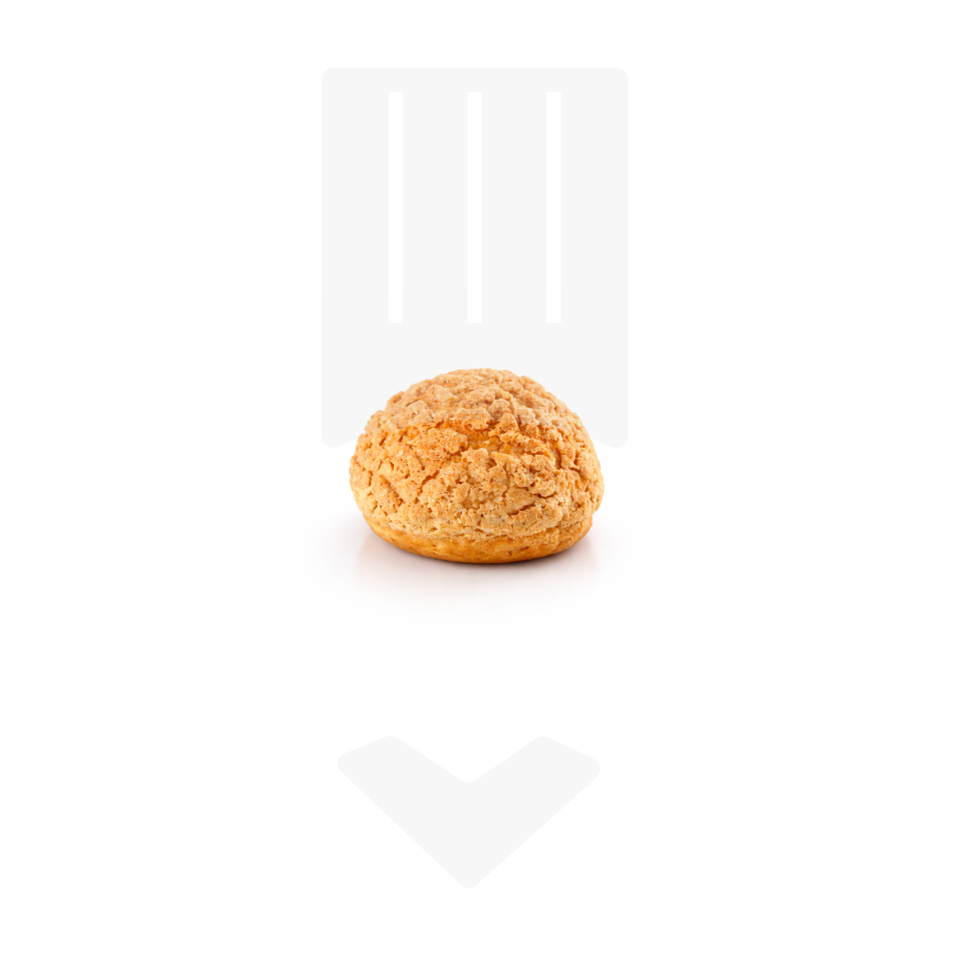 Petit choux craquelin prêt à garnir, pièce de 8gr