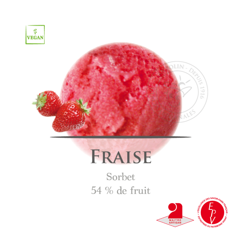 Bac 2.5L - Sorbet Fraise Excellence Grossiste