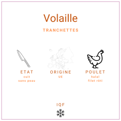 Tranchettes Poulet Rôti 1kg | Grossiste Alimentaire