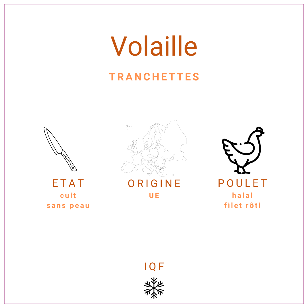 Tranchettes Poulet Rôti 1kg | Grossiste Alimentaire