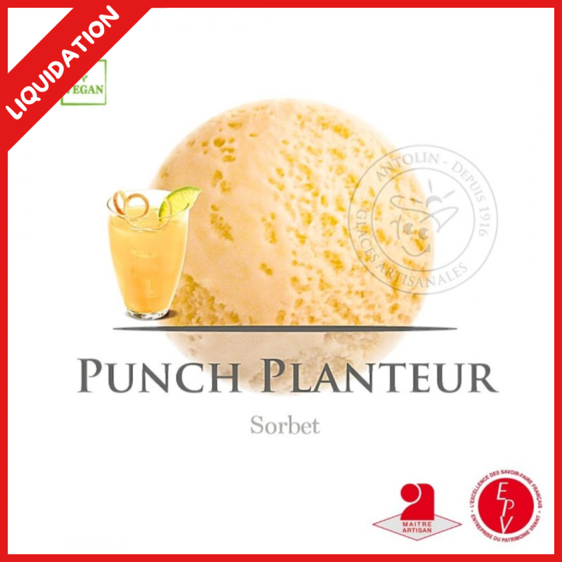 Le sorbet saveur punch planteur 2.5L