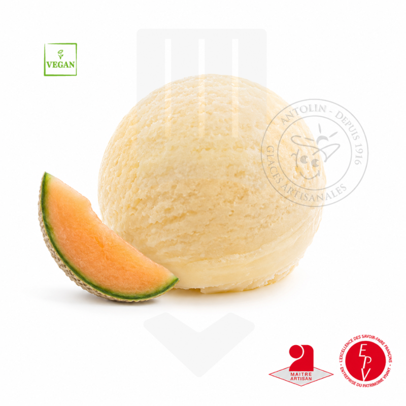 Sorbet artisanal melon de la maison Antolin