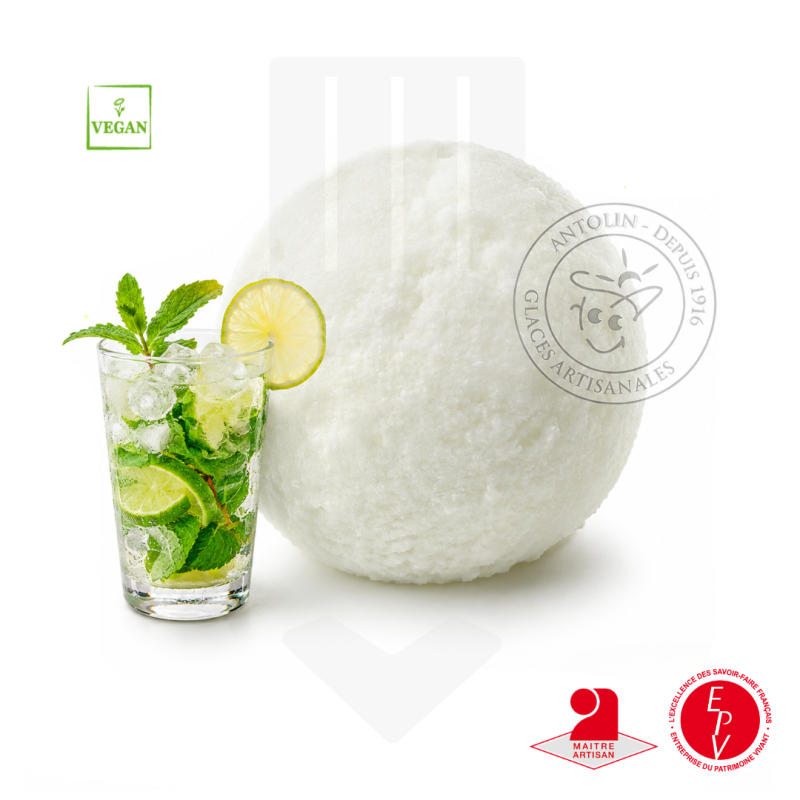 Sorbet artisanal mojito de la maison Antolin