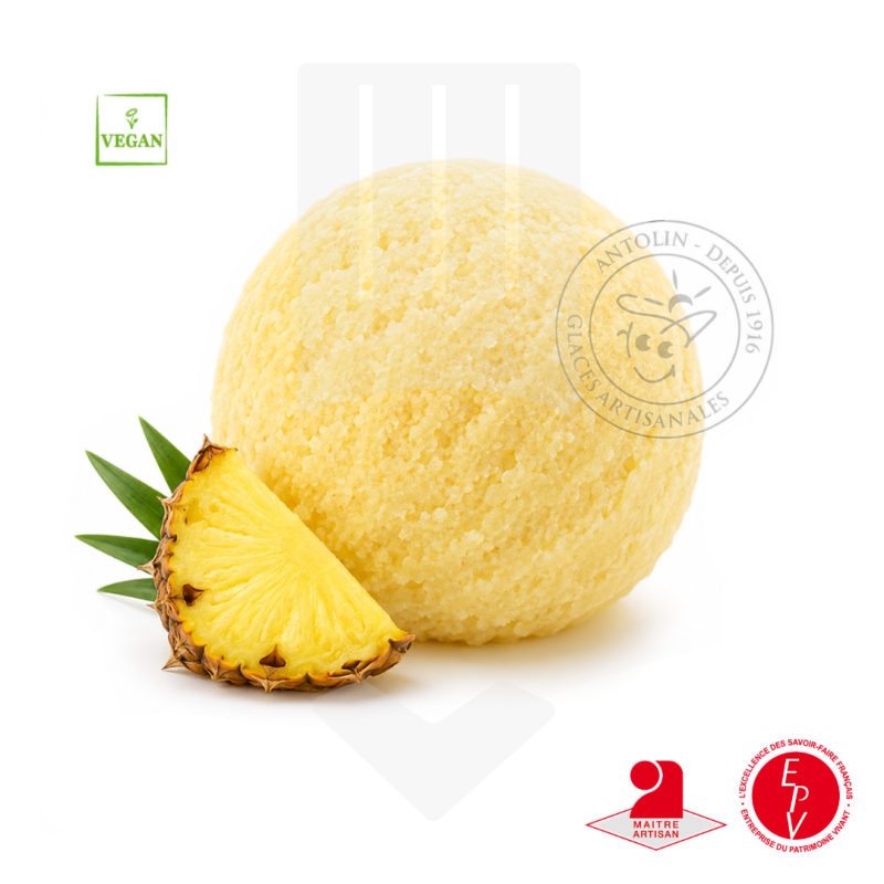 Sorbet artisanal aux ananas de chez Antolin
