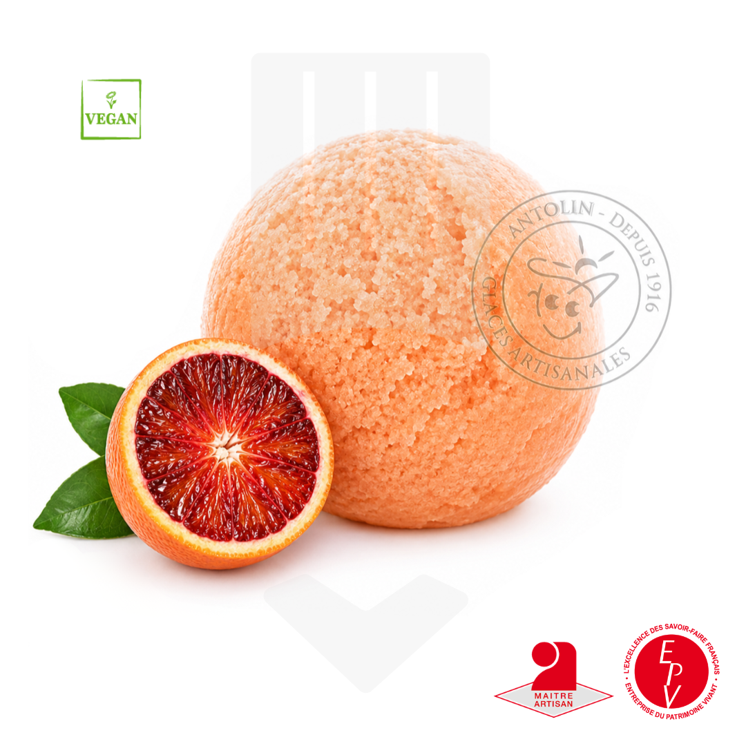Sorbet artisanal aux oranges de chez Antolin
