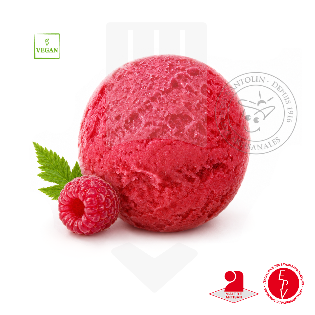 Sorbet artisanal framboises de chez Antolin