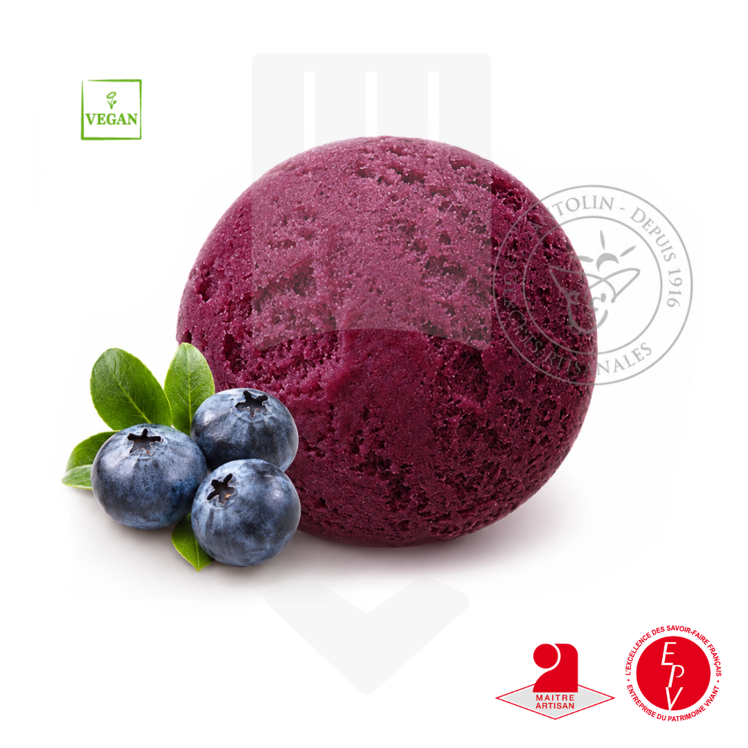 Sorbet artisanal myrtilles de chez Antolin