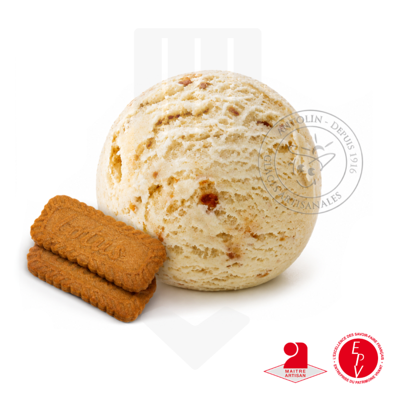 Crème glacée artisanale gourmand spéculoos - Bac de 2.5L