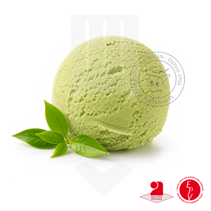 Crème glacée artisanale au thé vert matcha - bac 2.5L