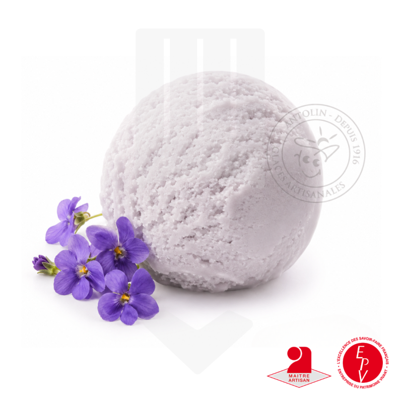 Crème glacée artisanale délicate violette - Bac de 2.5L