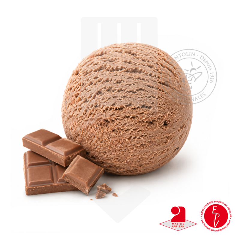 Crème glacée chocolat au lait de chez Antolin