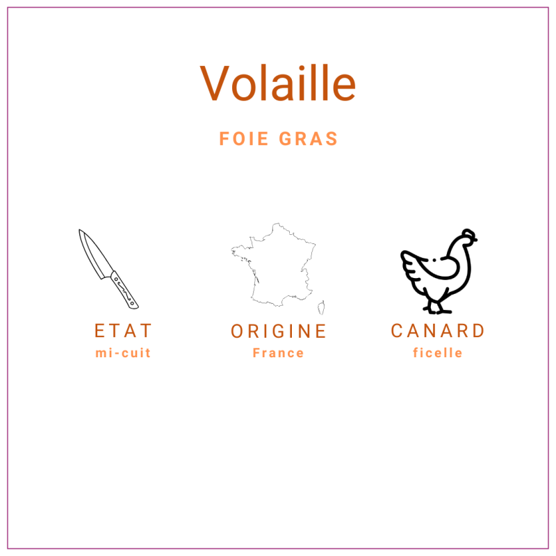Bloc de foie gras de canard mi-cuit France 300gr
