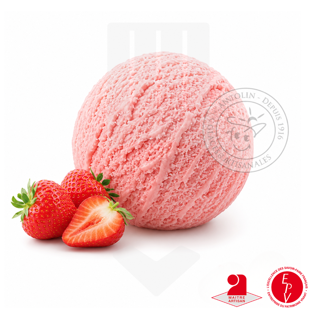 Crème glacée morceaux de fraises 2.5L