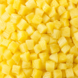 Brunoise ananas murs et coupés puis surgelés