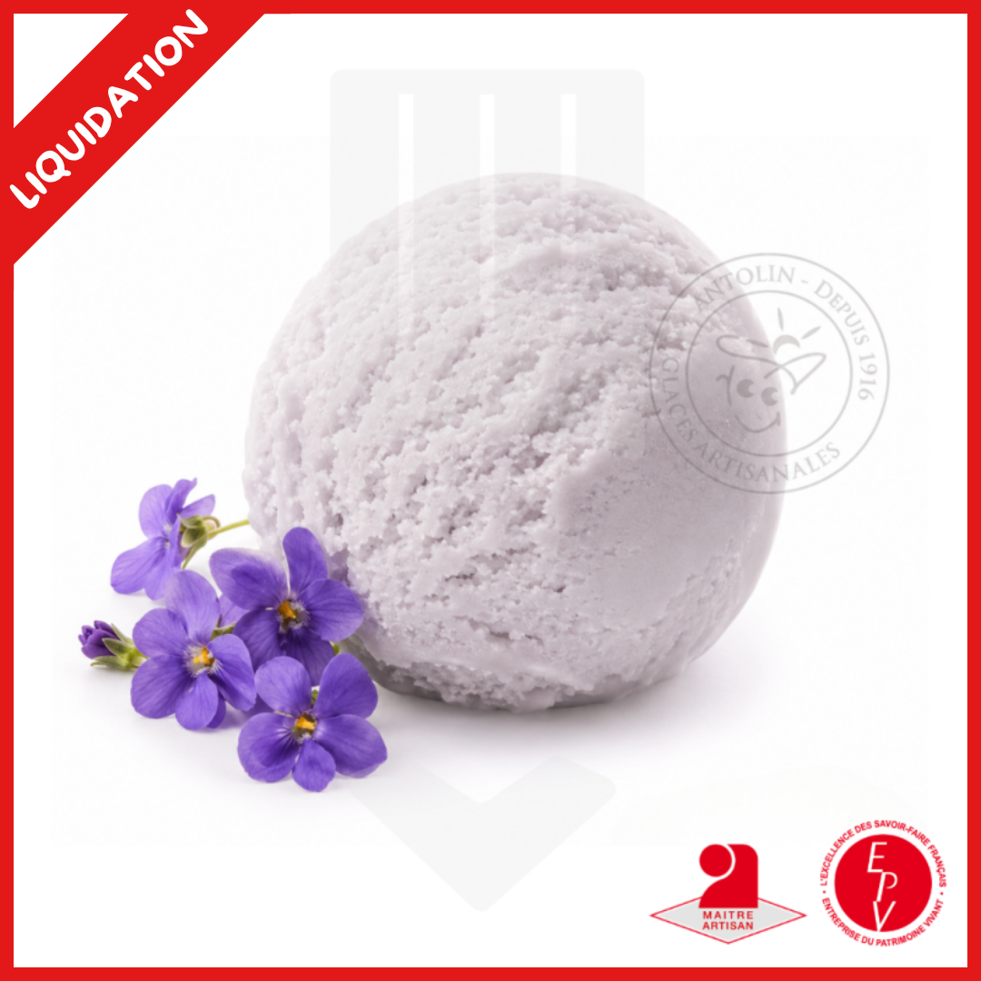 Crème glacée artisanale délicate violette - Bac de 2.5L