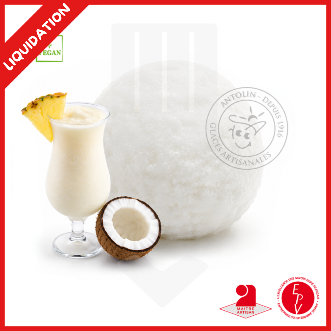 Sorbet saveur pinacolada - glace en bac de 2.5L