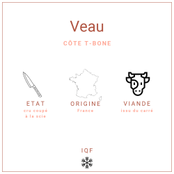 Côte de veau T-Bone 320g | Restauration professionnelle