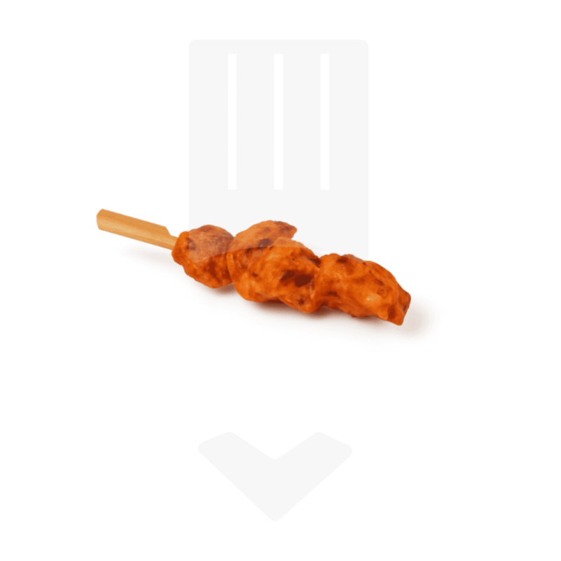 Mini brochette de poulet cuit et tikka +/- 15gr